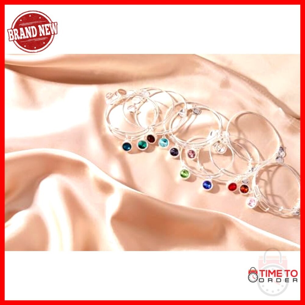 Expandable Bangle Bracelet Crystal Charm Adjustable Fit Elegant Minimal Jewelry - Picture 6 of 7